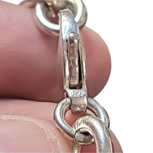 Sterling Silver Round Link Necklace With Dooney Pendant - Picture 6 of 6